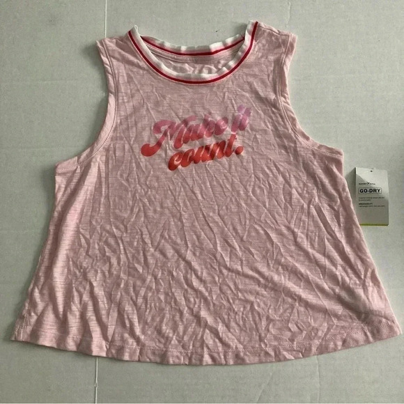 Old Navy Tops - Old Navy Active Graphic Gym Tank Top Womens Sz XS Pink Make It Count Cropped NEW